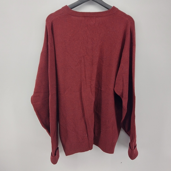 Pendleton Wool V Neck Sweater Size XL Burgundy - Picture 2 of 4